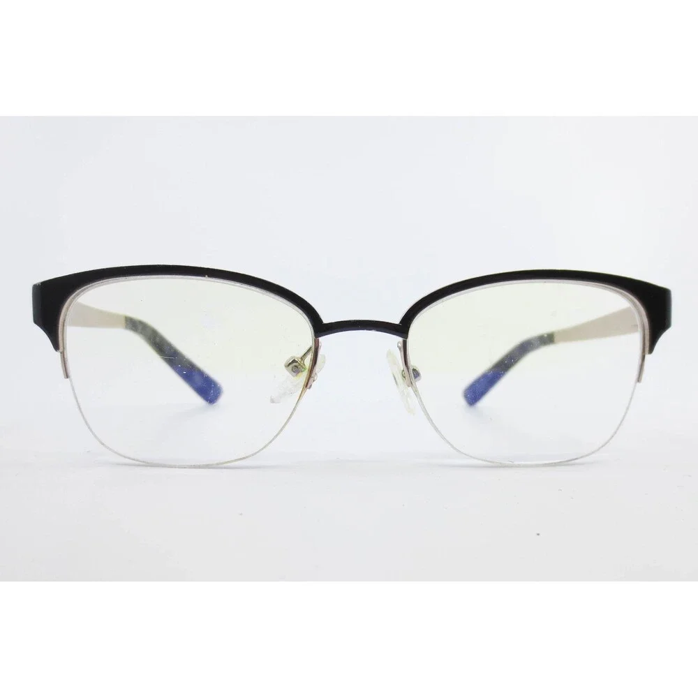 Oleg Cassini OCO 116 001 Black Silver Semi Rimless Cat Eye Eyeglass Frames 51-18